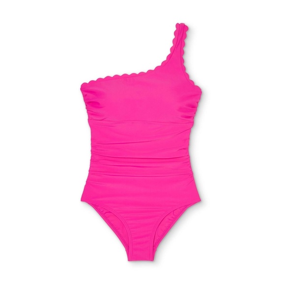 Kona Sol Scallop One Shoulder One Piece Swimsuit - Picture 5 of 7